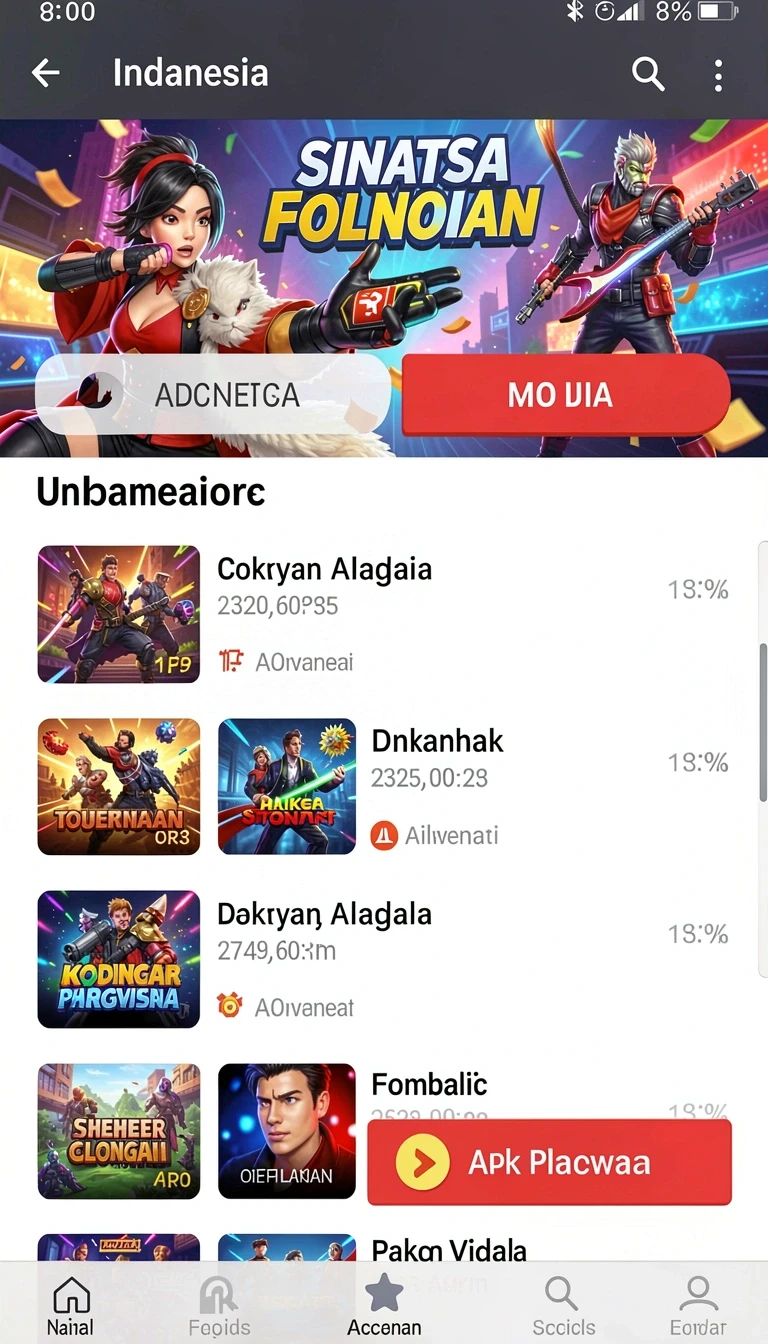 Tampilan utama aplikasi Aplikasi megawin288 Resmi dan Terpercaya di Android yang intuitif dan efisien.